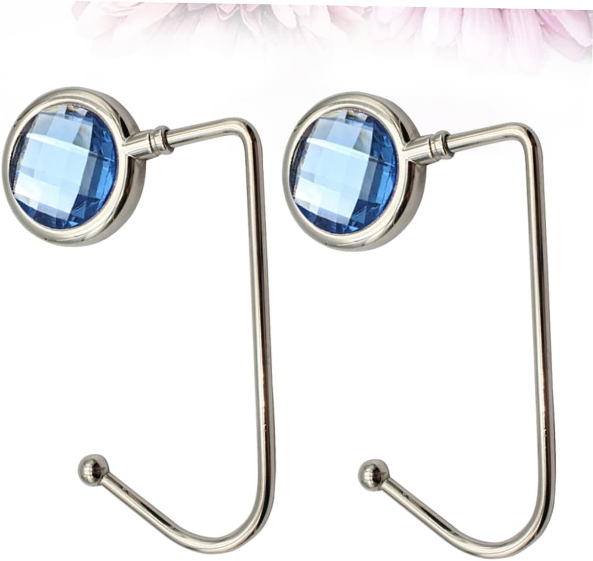 2pcs Handbag Hooks Alloy Bag Hangers No-Slip Pad Backpack and Schoolbag Hooks Table Side Accessories