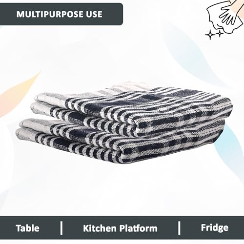Image of Kuber Industries Pack of 18 Cotton Kitchen Cloth /Napkins | Fridge, Table, Kitchen Platform Cleaning & Roti Napkins | 16x26 Inches - Blue