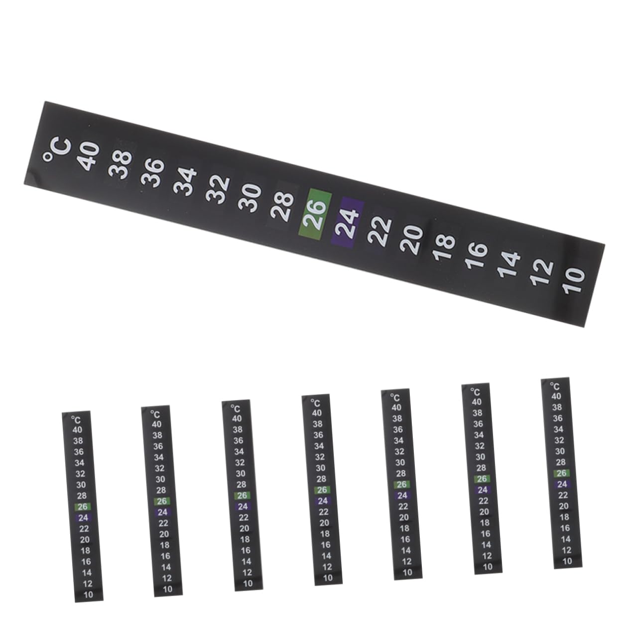 KICHOUSE 8Pcs Fish Tank Thermometer Strip Adhesive LCD Temperature Monitoring Stickers for Aquariums Accurate Readings Easy Stick Installation for Aquatic Environments