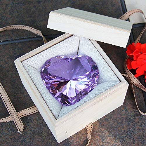 Crystal Diamond Heart Free Engraved Paperweight (Purple) Crystal Diamond Decoration, Crystal Gem,Diamond Heart Shaped Decoration Paperweight #TOP4