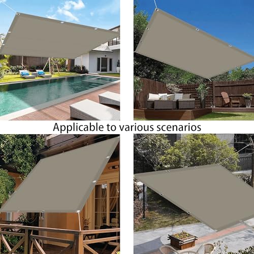 Toile ombrage respirant imperméable 160x220 cm anti vent pour aménagement extérieur de balcon taupe - 3