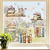 Amazon.com: Mfault Watercolor Books Floral Butterfly Window Clings ...