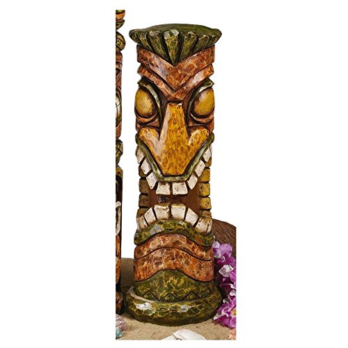 Design Toscano CS22650 Aloha Hawaii Tiki: Moai Haku Hana Sculpture, 7" Wx7 Dx21 H, woodtone