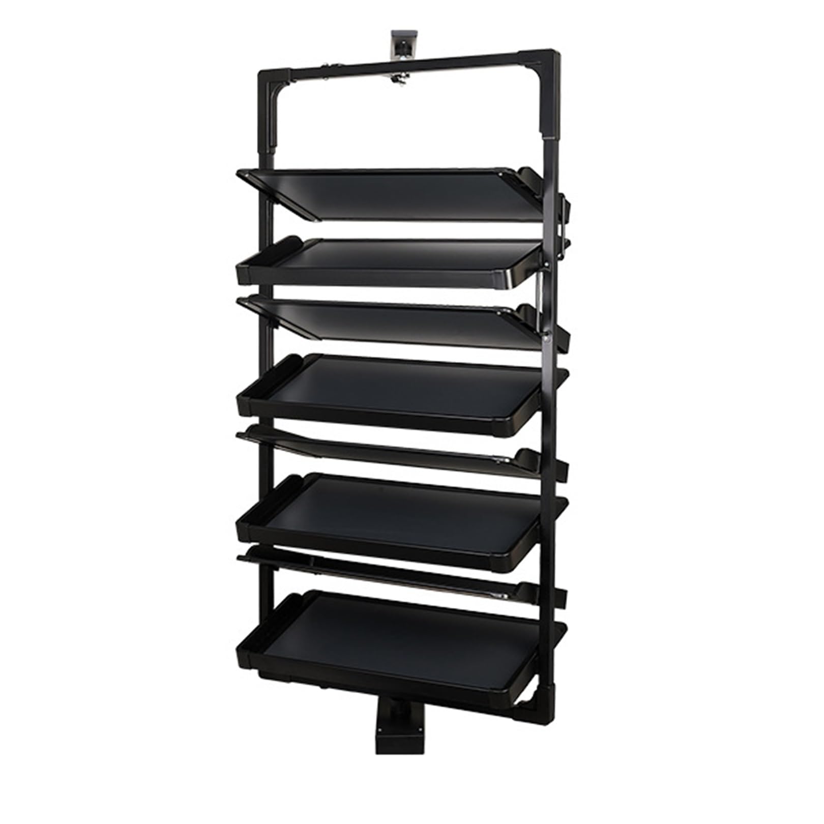 Shoe Rack 360°Rotating Pull-Out Organizer for Closet Shoe Cabinet,Adjustable Height Retractable Metal Stackable Shoe Rack, Vertical Shelf Organizer for Small Bedroom Closet, Space Saving Storage, Blac