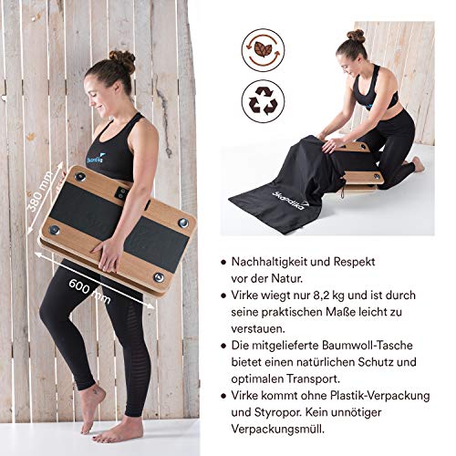 Skandika Vibrationsplatte Virke aus Holz | bis zu 40 Hz, Oszillierende Vibration, 99 Geschwindigkeitsstufen 7 Programme… – Bild 4