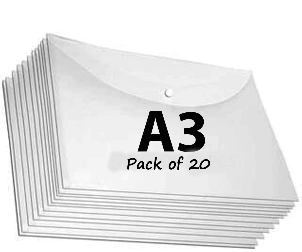 A3 Size My Clear Bag, Multipurpose Specially for Architecture documents and Paintings, Made up of White Transparent Sheet - (Pack of 20 pcs | Size: 13 X 18 inch)