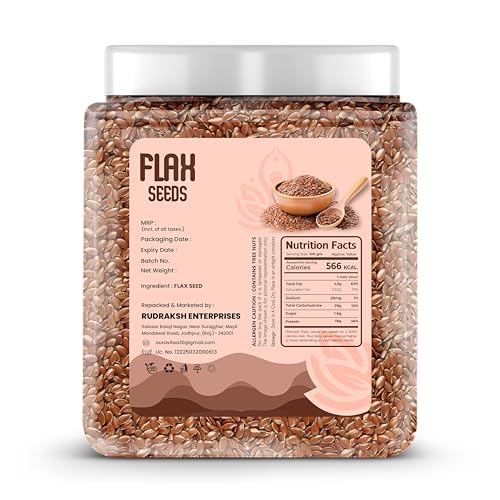Image of Auravita Premium Flax Seeds 1KG | Natural Raw Flax seeds for Eating High Dietary Fiber Alsi Seeds Rich in Magnesium