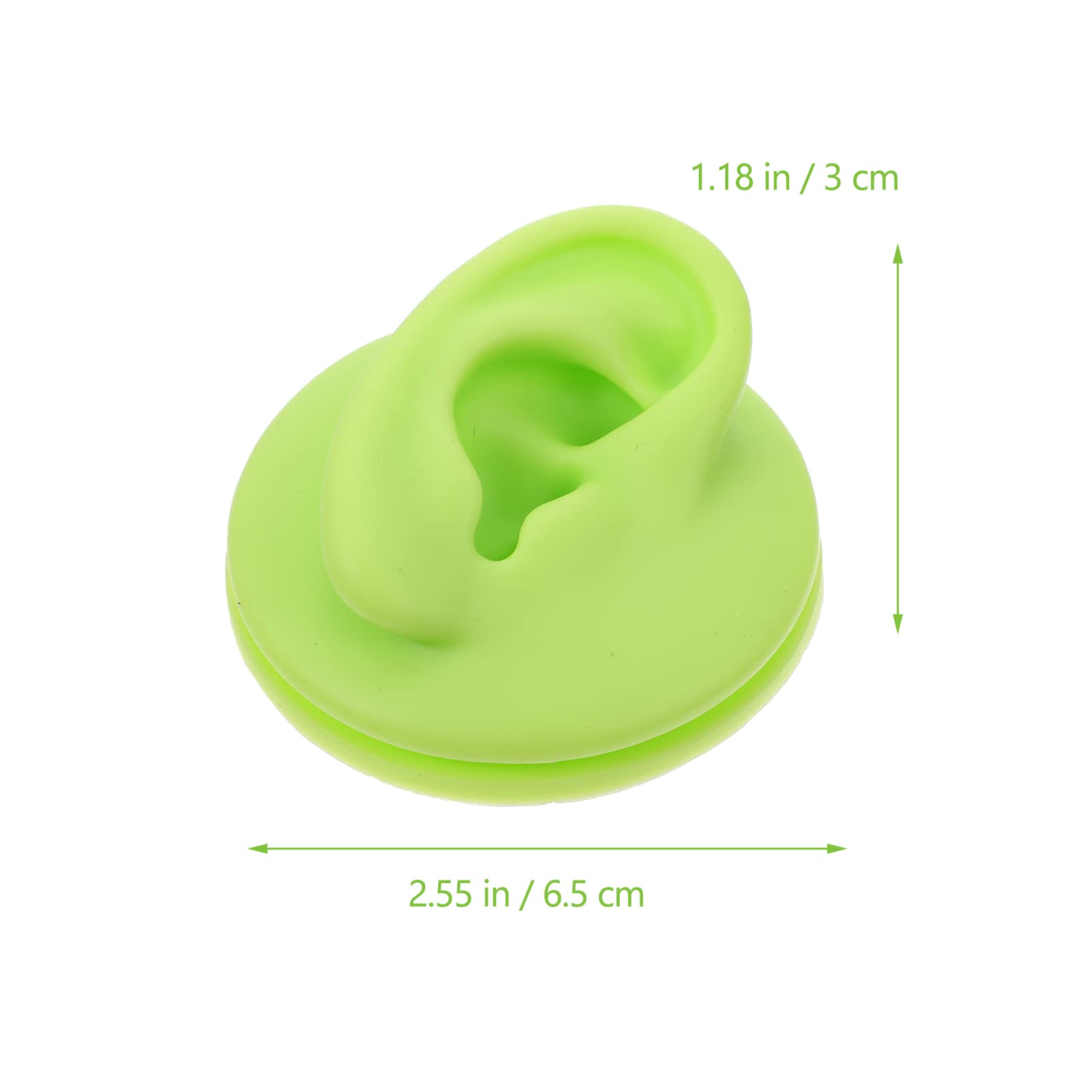 ARTIBETTER 2 Pcs Ear Models Simulation Silicone Ear Models Statue for Jewelry Display, Sketching, Teaching, Ear Project Practice (Green)