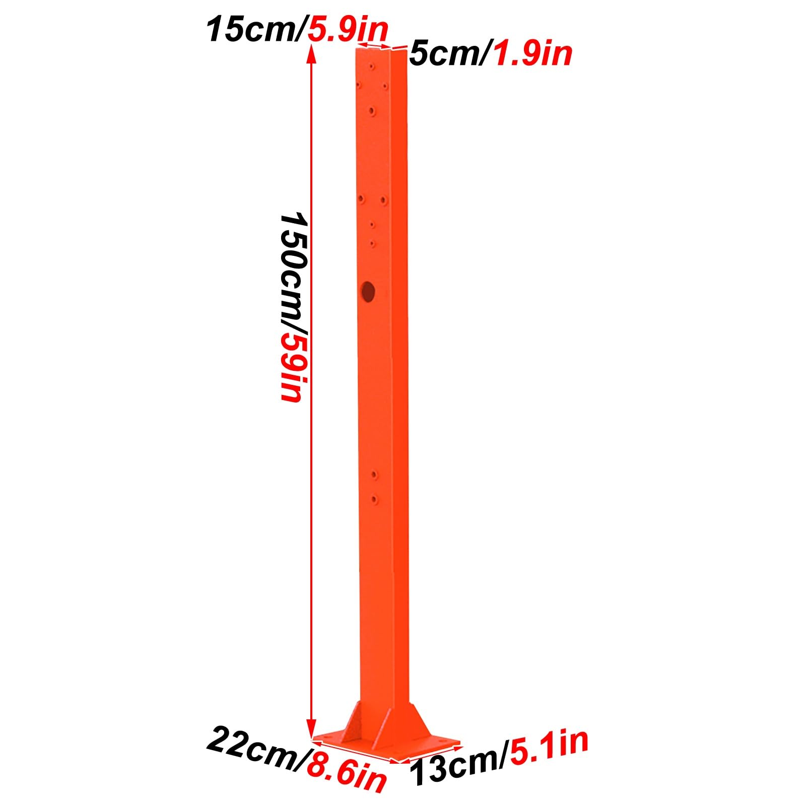 Borne de recharge extérieure pour véhicules électriques - Grande borne rouge avec accessoires d'installation, trou de passage de câbles prévu, compatible avec la plupart des bornes de rechar