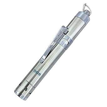 Premium Bright Torch Stainless Steel led Flashlight Round Moon Shape with keychain Long Lasting