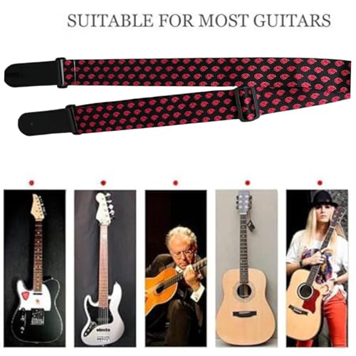 Image of MOCKING BIRD Guitar Belt with guitar wall mount hanger Adjustable Buckle Guitar strap for acoustic Guitar Electric Guitar bass Guitar Hanger with Colourful Plectrum picks