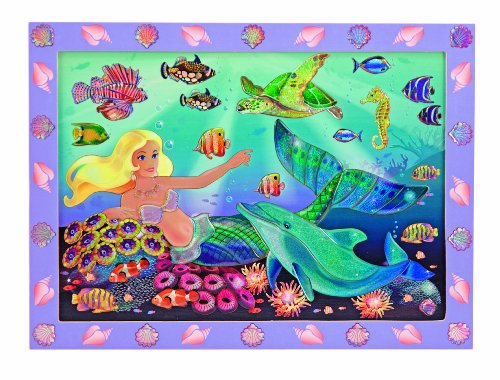 Melissa & Doug Peel and Press Sticker by Number Kit: Mermaid Reef - 60+ Stickers, Jumbo Frame
