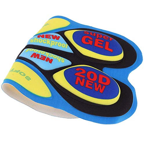 zalati Ciclismo Shorts Pad Secado rápido Tejido Suave y Transpirable Cojín para Pantalones de Ropa Interior para Montar cómodamente - Azul y Amarillo - imagen 6