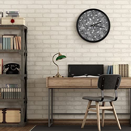 Pendule murale silencieuse argentée avec paillettes design moderne