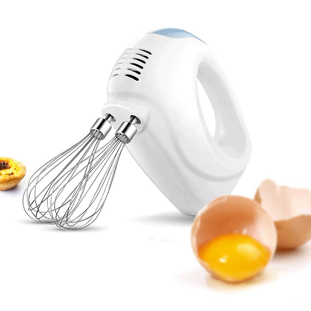 Egg Beater Hand Mixer Electric Durable Version 5 Speed Powerful Handheld Mixer with Eject Button Stainless Steel Body-White