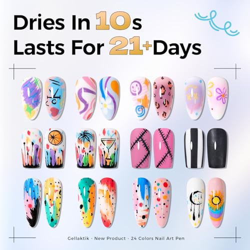 Image of 0.5mm Nail Art Pens 12 Colors, Quick Dry MarkerPens for DIY Nail | Precision Fine Tip, Non-Toxic, Nail Polish Pens for Painting /Dot /Liner, Beginner & Travel Friendly, Great Gift, Home Salon