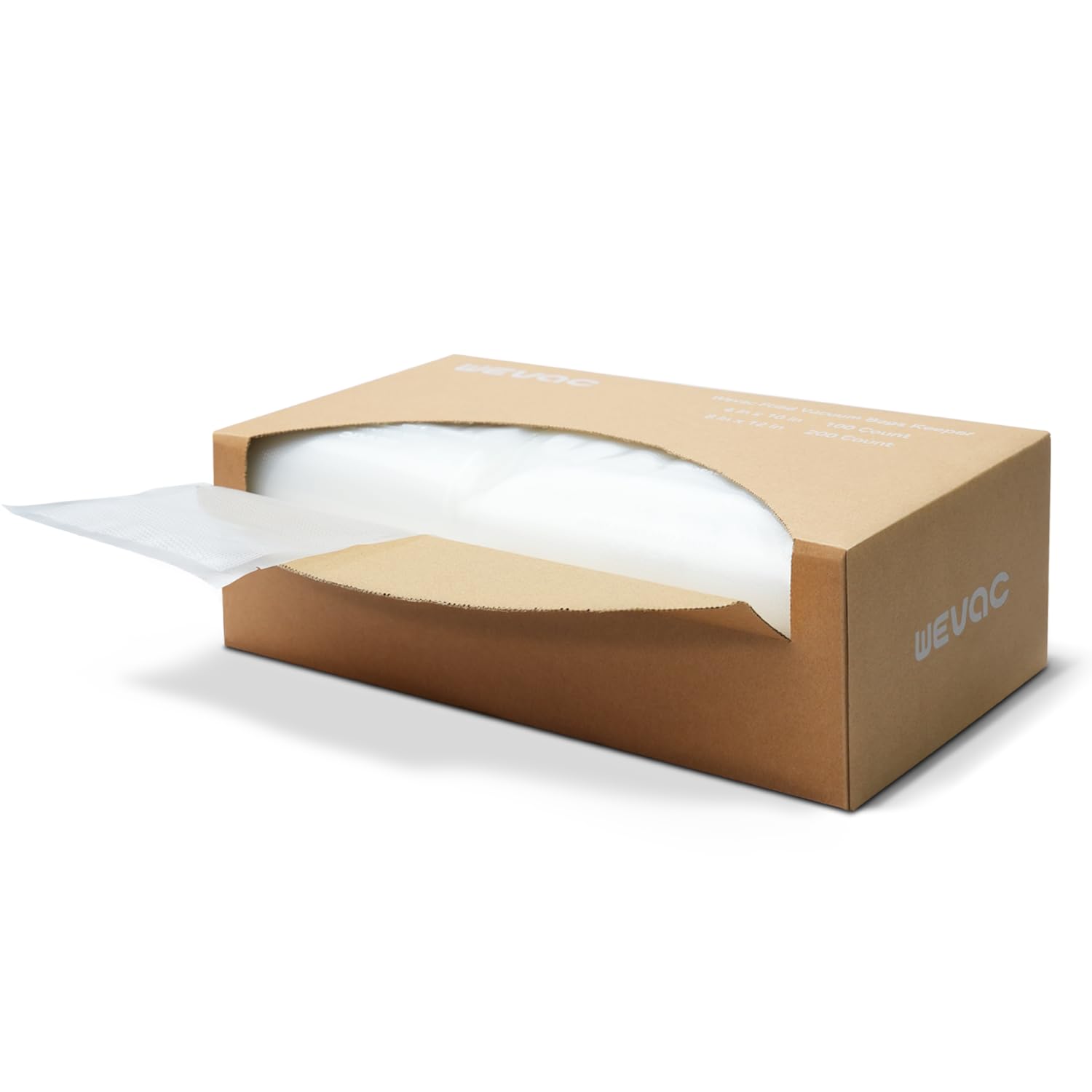 Sacchetti sottovuoto pretagliati, 300 pezzi da 15,2 x 25,4 cm e 20,3 x 30,5 cm, ideali per risparmiare cibo, senza BPA, di grado commerciale, ideali per conservare, preparare pasti e sous vide, Wevac