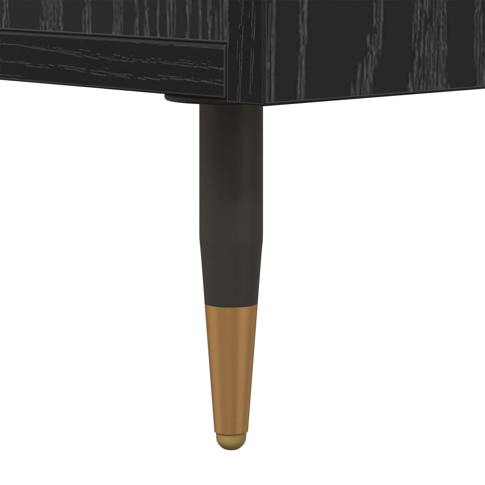 Hothingwell Drewniany bufet inżynieryjny czarny 70 cm