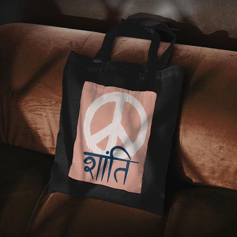Image of Canvas Tote Bag for Women | Heavy Duty 15kg Capacity | Printed Shopping & Travel Bag with Zip