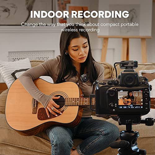 Image of MAONO WM820 Wireless Collar Mic for YouTubers Vlog, Video Recording, Interview. Compact Microphone with 6H Battery, 50m /164ft Transmission, Mic Gain, Mute, Monitoring for Camera, Mobile (3.5mm, Black)