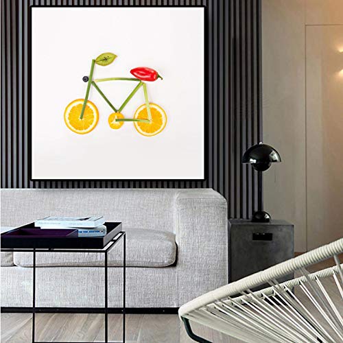 Affiche fruits et légumes déco cuisine moderne impression sur toile scandinave 30x30 cm