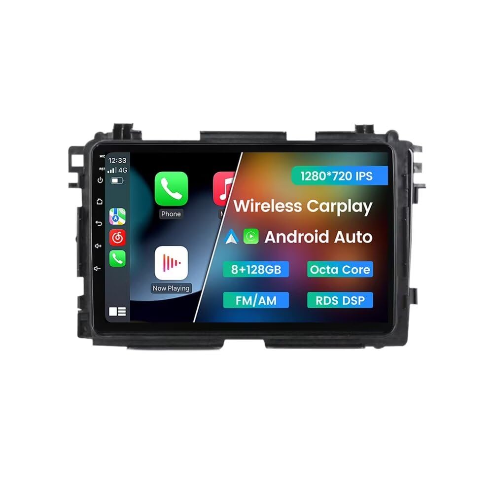 Stereo for Honda Vezel HR-V HRV 2013-2022, Biorunn Android 9 Inch Radio Wireless Wired Car-Play Android Auto GPS Navigation IPS Touchscreen Blue-Tooth FM AM RDS DSP, 8GB RAM 128GB ROM-image-12