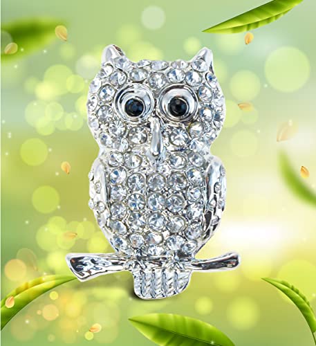 Imán Decorativo Búho Brillante Plata 1.75 pulgadas miniatura 2