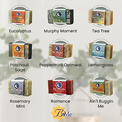 Blue Moon Elise Rosemary Mint All Natural Bar Soap For Men And Women, Made With Organic Ingredients, Handmade In The Usa, Moisturizing And Therapeutic For Face/Body, Soap Bar For Sensitive Skin #TOP4