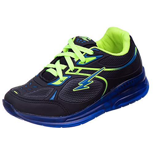 Tênis Infantil Masculino De Rodinha Luzes de Led - MP1361 - As108 Cor:Preto-Royal;Tamanho:36