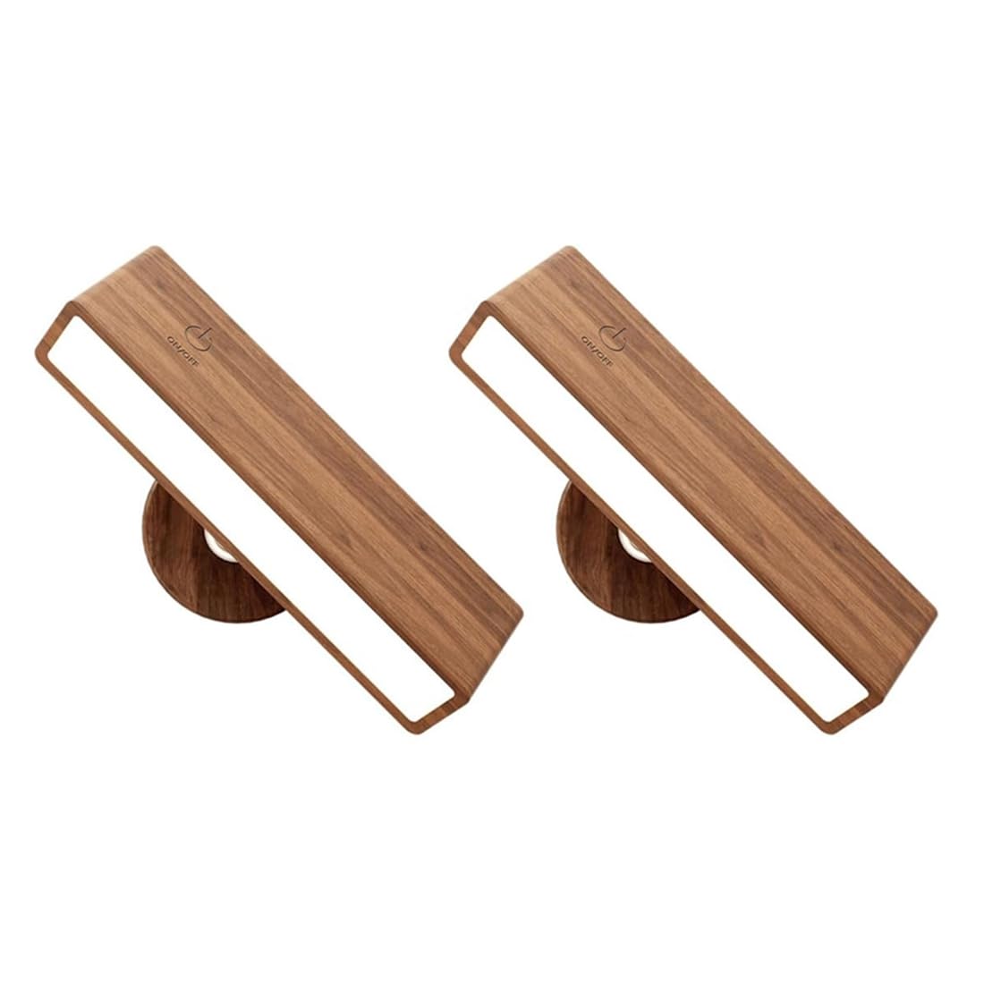 Hndhbfgrt Solid Wood Rechargeable Wall Sconces 2-Pack Dimmable Touch Control Night Lamps for Bedside Reading Light 360° Rotation