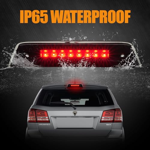 Image of Third 3rd Brake Light LED for 2010-2016 Dodge Journey, High Mount Rear Brake Lights Assembly for 10-16 Journey, Waterproof Center Cab Lamp Stop Light (Black)
