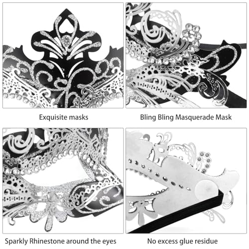 Image of Coddsmz Couple Masquerade Mask Set - Venetian & Mardi Gras Mask for Women & Men