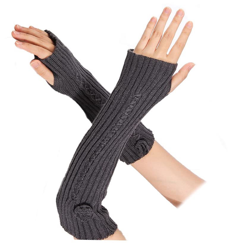 Flower Knitted Woollen Warm Comfortable Long Fingerless Gloves Thermal Mitts Winter Accessories Hand Warmer Gloves for Women-image-48
