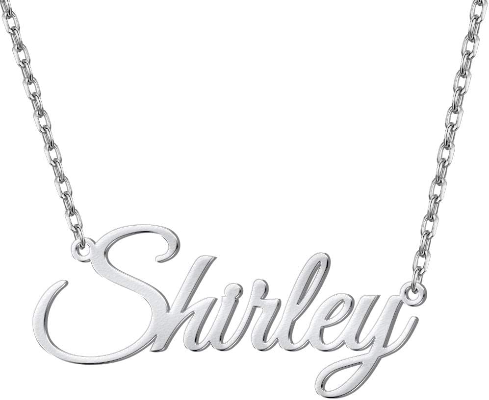 MeMoSheName Necklace Personalized, Custom Made Nameplate Necklace Dainty Sterling Silver Gift for Mother Girlfriend