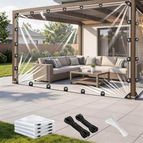 Clear Tarps with Metal Grommets Heavy Duty...