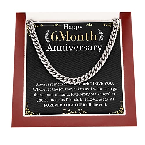 Meaningful jewelry Gift Chain Necklace For Men On 6 Months Anniversary From Girl with...