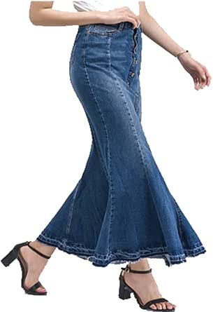 Eleganter Langer Bodycon Rock Mit Fishtail Saum - GORGLITTER Damen