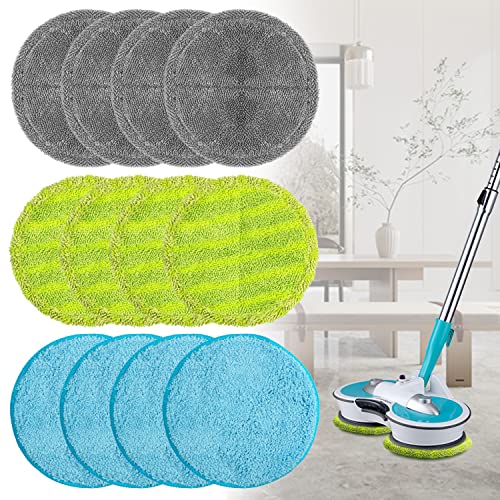 Lot de 12 PièCes Coussinets en Microfibre de 16cm, Tampons Rechange pour Vadrouille électrique, Tampons vadrouille Rechange, Convient pour Hurricane Flottante Mop...