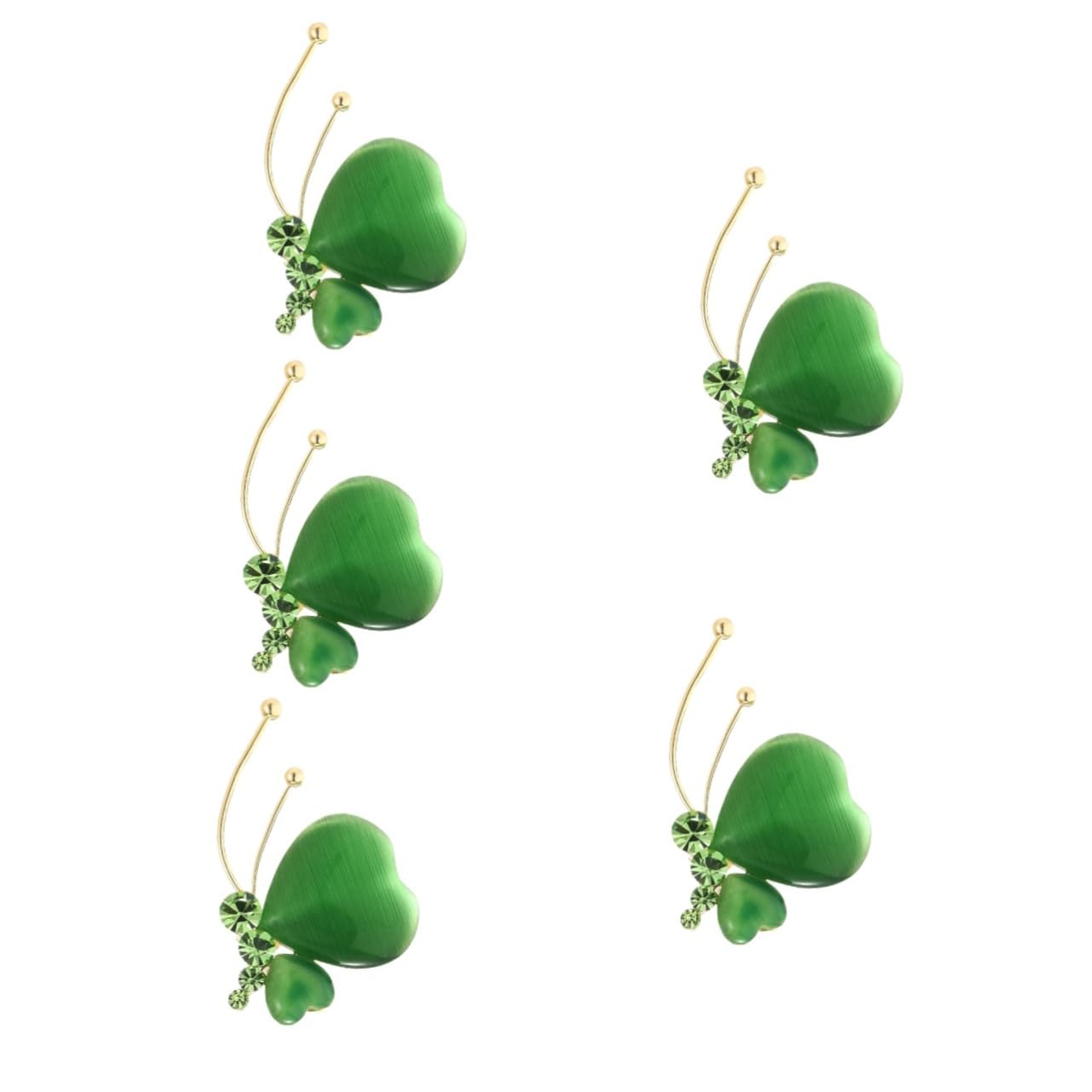 VALICLUD vierblättrige Kleeblattbrosche Schmetterlingsflügel Broschen für Damen flattern Reize brosche weihnachten Kupfer Brosche Schalnadel Brosche in Schmetterlingsform Green