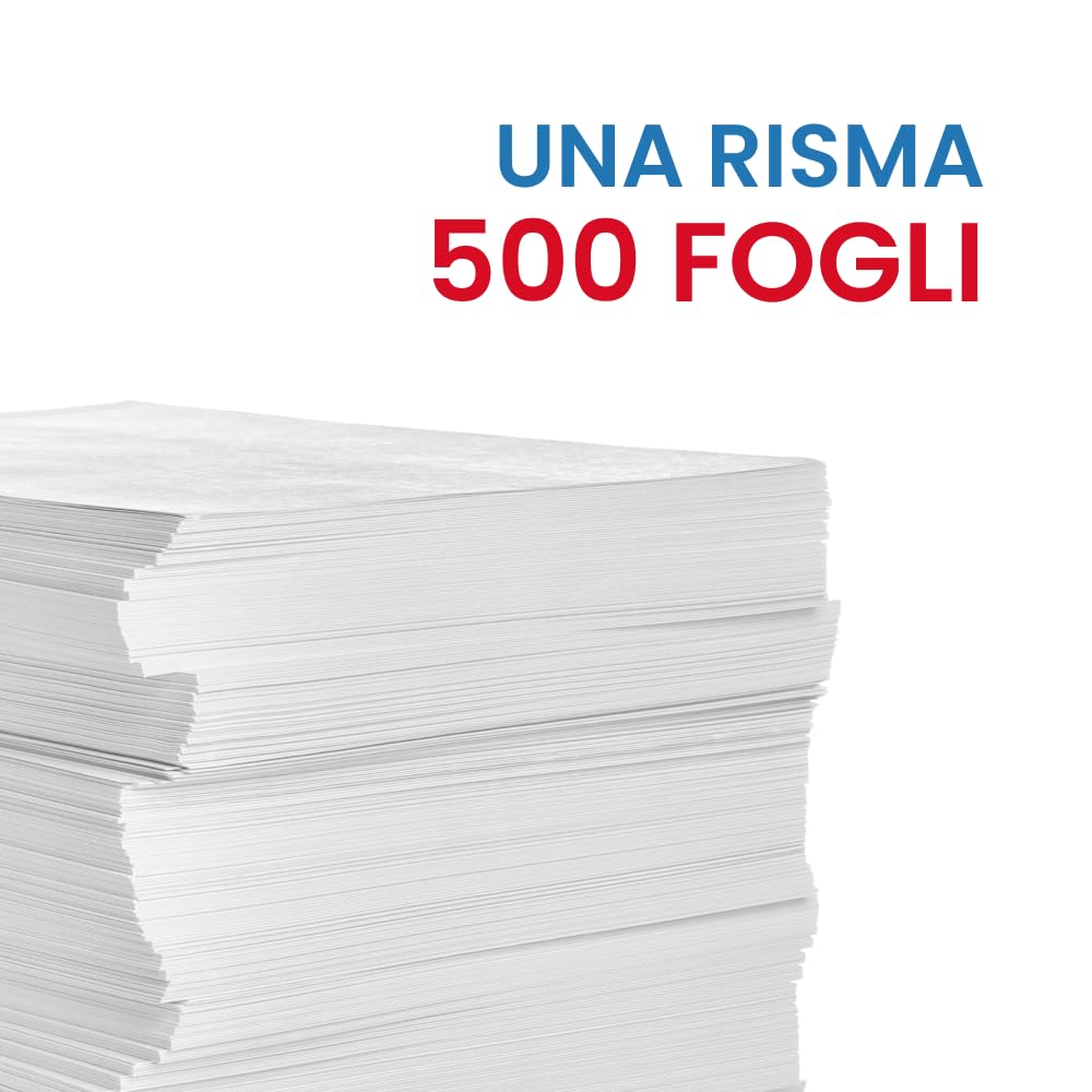 IMBALLAGGI 2000 - Risma Carta A3 10x500 Fogli 420x297 mm 80gr, Multiuso per Cancelleria Ufficio e Scuola, Stampante Fotocopie Inkjet/Laser/HP, Uso Professionale