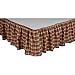 VHC Brands Beckham Plaid Cotton Rustic Split Corners Gathered Twin Bed Skirt, 39x76x16, Rust Red