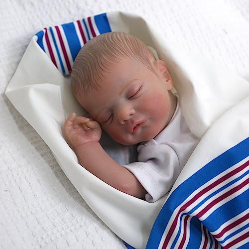 Ksbd Reborn Baby Dolls Sam, 18 Inch Realistic Sleeping Newborn Baby Doll With Weighted Cloth Body, Handmade Lifelike Reborn Doll With Veins, Advanced Painted Vinyl Gift Set For Kids Age 3+ #TOP4