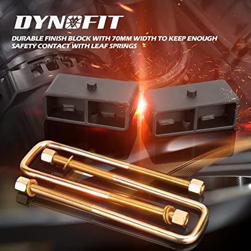 Dynofit 3'' Rear Leveling Lift End Block Kit And Extra Long Square Leaf Spring Axle U Bolts For Silverado Sierra 2Wd 2X2 4Wd 4X4 2007-2019, Lift Block Kits Fit For Silverado Sierra 1500 07-21 #TOP1