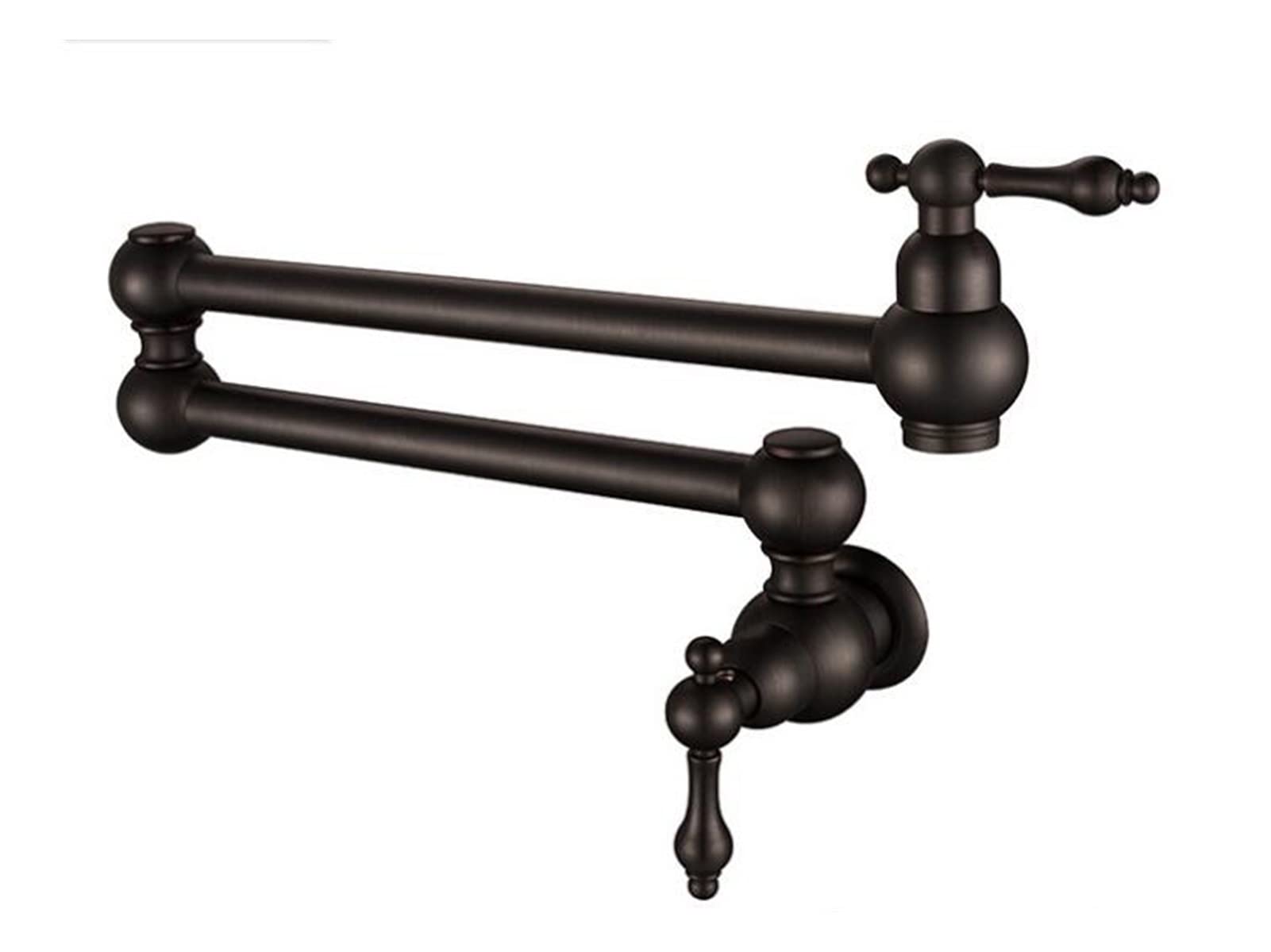 Cudtapi Orb Black Bathroom Faucet Brass Kitchen Faucet Single Handle Pot Filler Swing Spout Wall Mount Cold Bathroom Chrome Tap(Orb Black)