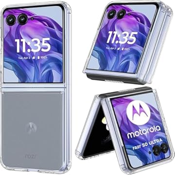 Zeking Capa para Motorola Razr 50 Ultra, Motorola Razr+ 2024, capa híbrida rígida transparente acrílica, não amarela, à prova de choque, capa fina para Motorola Razr 50 Ultra/Razr Plus (transparente)