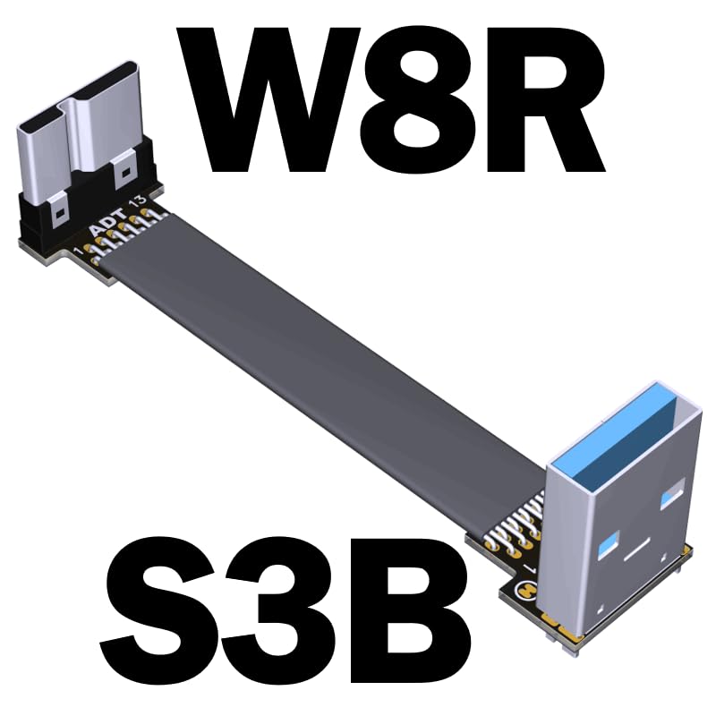 Miniatura 2 de ADT-Link USB 3.0 tipo A macho a Micro-B macho cinta plana EMI blindaje plano FPC USB 3.0 Micro B conector de ángulo de 90 grados hacia arriba hacia