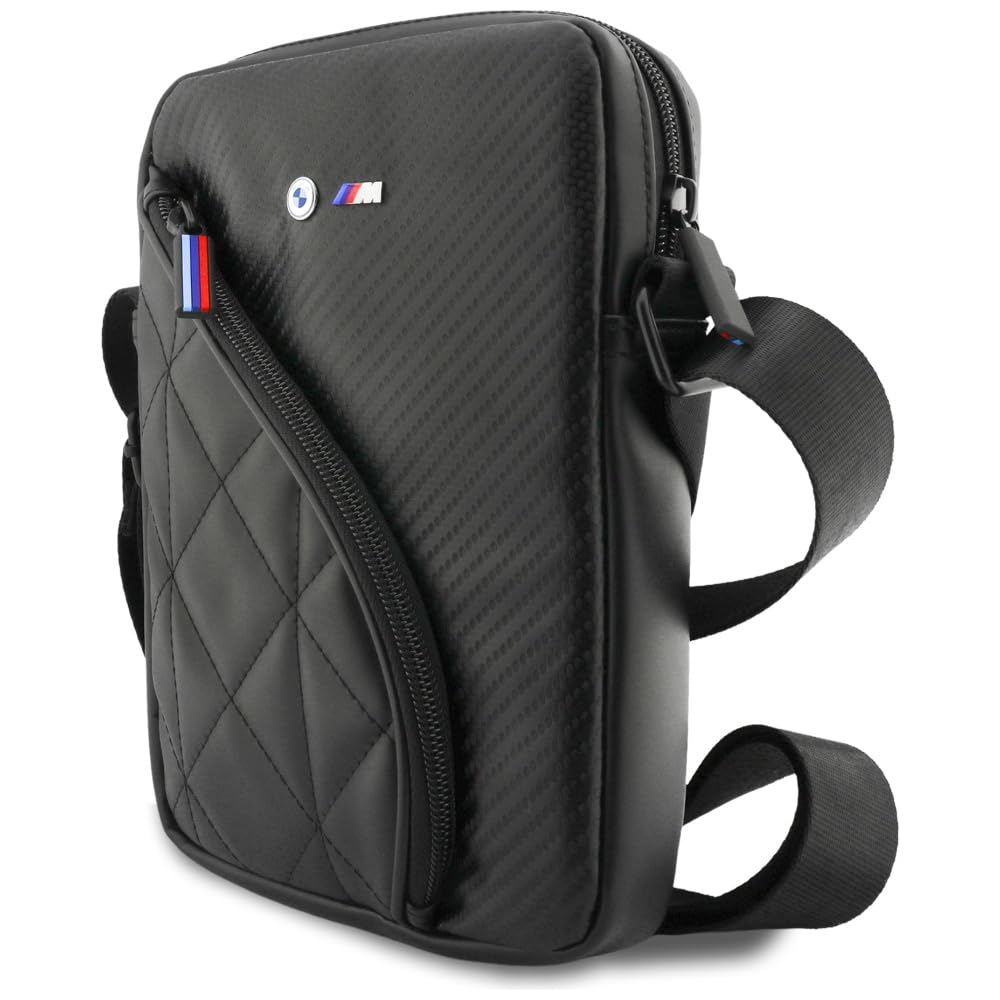 BMW Carbon Pocket & Metal Logo Tasche 8 Zoll (Schwarz)