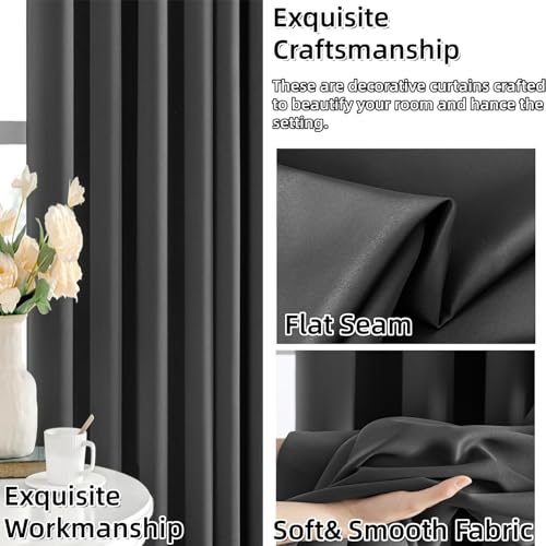 Cortinas opacas dormitorio anti luz y aislantes acústicas gris oscuro 105x150 6