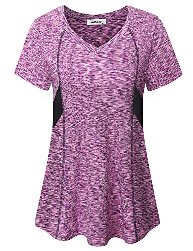 Image of Womens Short Sleeve Tops Workout Athletic Sports Yoga Shirts