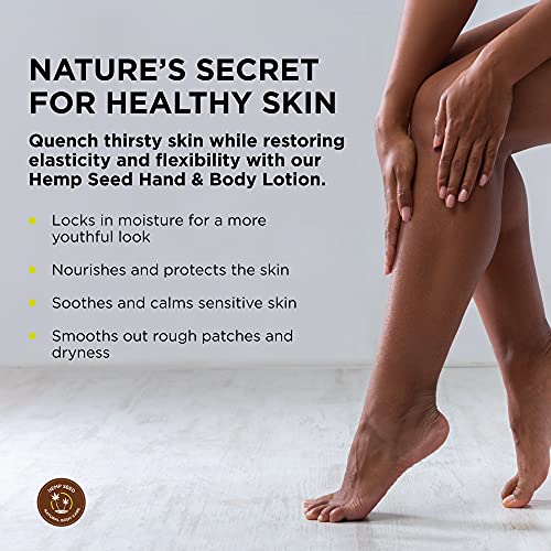 Hemp Seed Hand & Body Lotion, Lavender Scent - 7 Oz. - Soothe Dry Skin - Argan Oil, Hemp Seed Oil - Light, Non-Greasy Formula - Vegan & Cruelty Free #TOP1